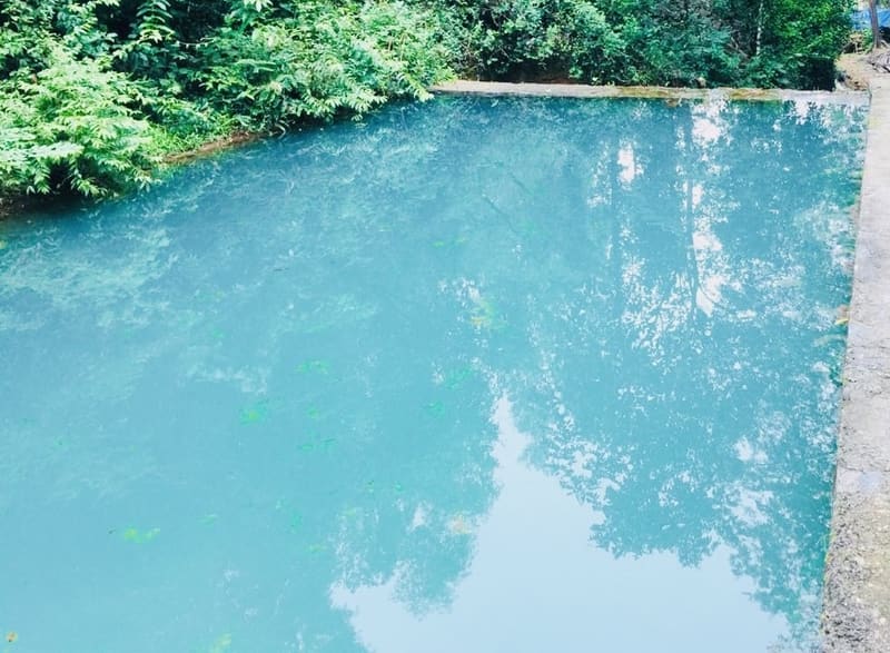 Natural spring water, naturally filtered through rocks.