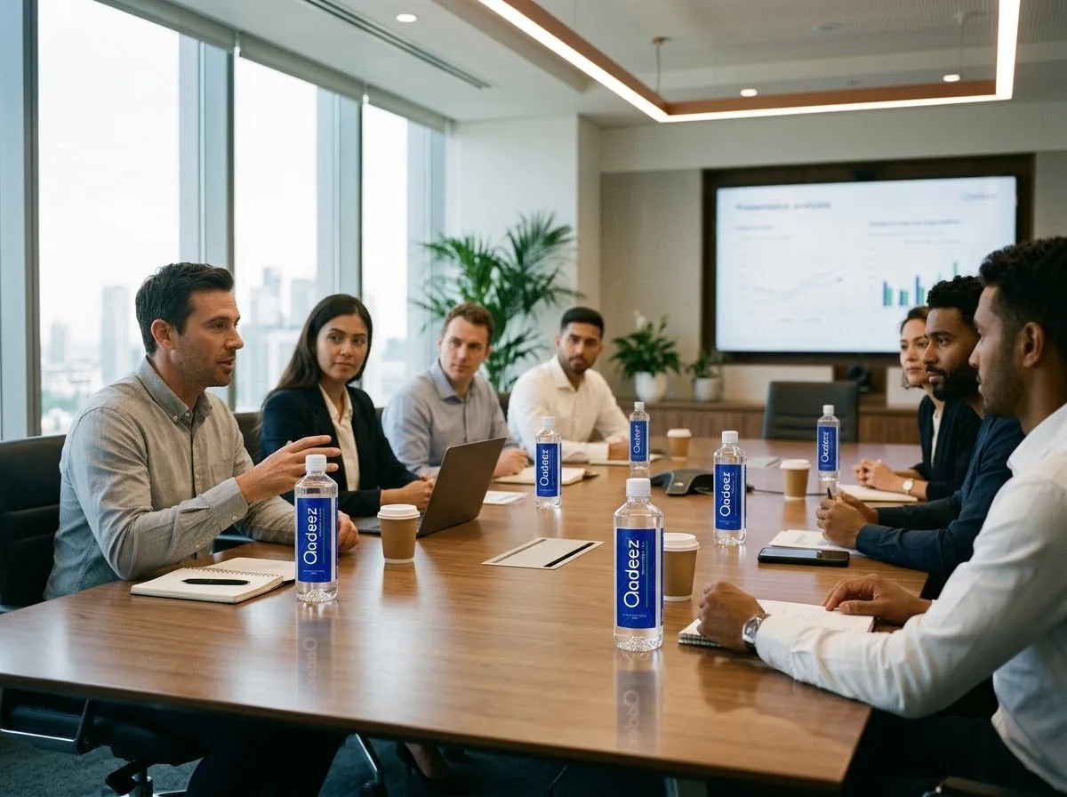 Modern corporate office meeting space
