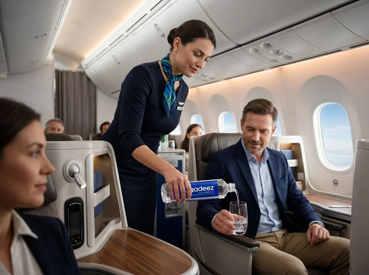 A modern travel experience with comfortable seating and amenities